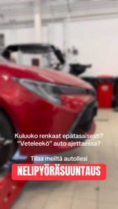 Jos autosi puoltaa (ohjaus vetää sivulle suoralla tiellä) ajettaessa, ratti on suoraan ajettaessa vinossa tai renkaat ku...