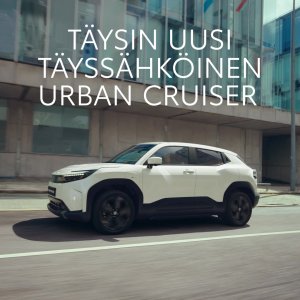 Täysin uusi, täyssähköinen Urban Cruiser on täällä. Sisätiloiltaan luokkaansa suurempi malli ihastuttaa liu utettavilla...