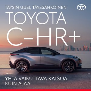 Täysin uusi, täyssähköinen Toyota C-HR+ on yhdistelmä tyyliä ja tehoa: coupémaiset linjat kohtaavat erinomaisen ajettavu...