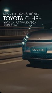 Täysin uusi, täyssähköinen Toyota C-HR+ on yhdistelmä tyyliä ja tehoa: coupémaiset linjat kohtaavat erinomaisen ajettavu...