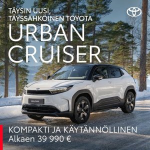 Täysin uusi, täyssähköinen Urban Cruiser on kompakti crossover täynnä sähköistä suorituskykyä. Tervetuloa koeajolle.