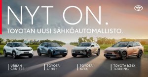 Nyt on. Toyotan uusi, upea sähköautomallisto. Tule, tutustu ja vakuutu.