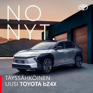 Meiltä nyt erä bZ4X SÄHKÖAUTOJA HUIPPUEDULLA: Korko 0,99 %, hinta alkaen vain 36.390 €. Tutustu kampanjaan linkistä! h...