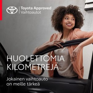 Huolettomia kilometrejä. Toyota Approved Vaihtoautot ovat Toyota-mekaanikon tarkastamia. Saat aina vuoden veloituksettom...