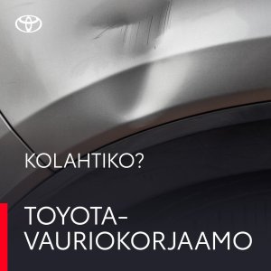 Jos kolahtaa, niin silloin tie vie Toyota-vauriokorjaamolle. Tunnemme autosi lattiasta kattoon ja mutterista maaleihin....